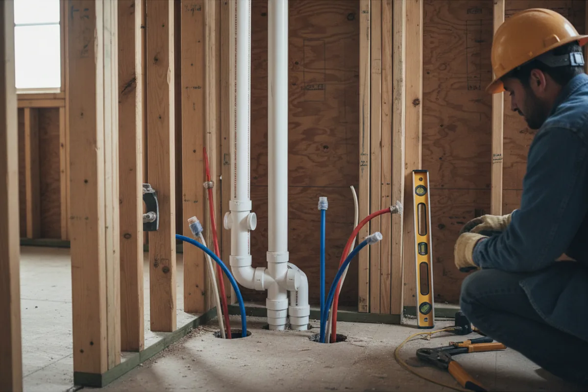 Drain and supply rough-in during Toilet Repair and Installation in Smithville